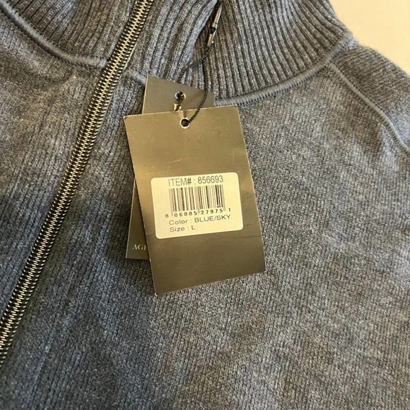 Age of Wisdom Reversible blue quarter zip sweater L - Picture 5 of 9